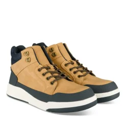Baskets Montante JAUNE Homme Motif Uni Lacets