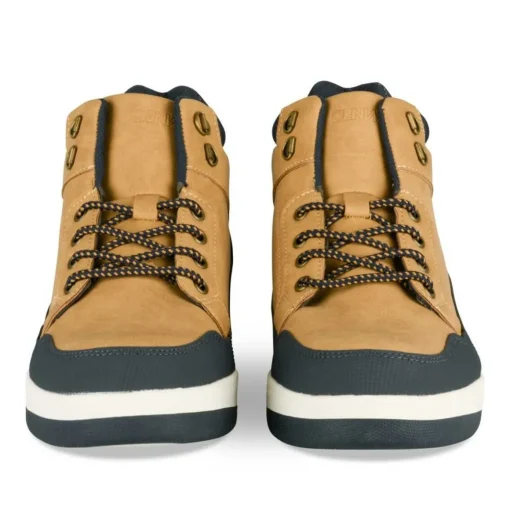 Baskets Montante JAUNE Homme Motif Uni Lacets