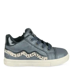 Baskets Montante MARINE Fille Motif Animal Lacets