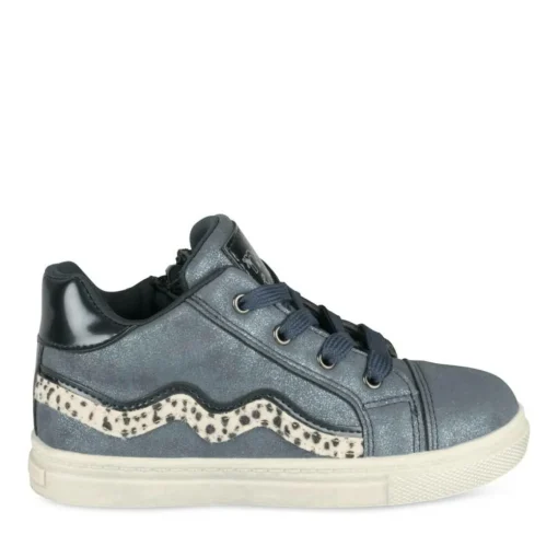 Baskets Montante MARINE Fille Motif Animal Lacets