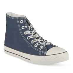 Baskets Montante MARINE Femme Motif Uni Lacets