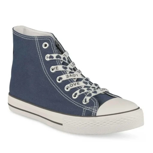 Baskets Montante MARINE Femme Motif Uni Lacets