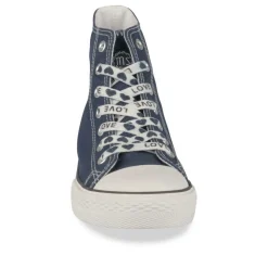 Baskets Montante MARINE Femme Motif Uni Lacets
