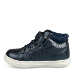 Baskets Montante MARINE Fille Motif Uni Scratch