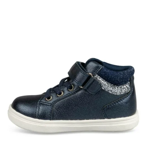 Baskets Montante MARINE Fille Motif Uni Scratch