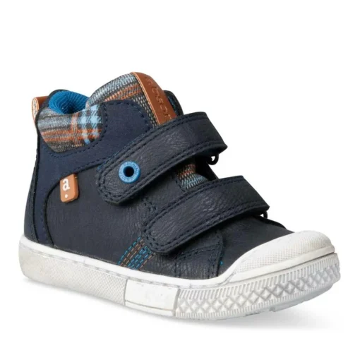 Baskets Montante MARINE Garçon Motif Uni Scratch