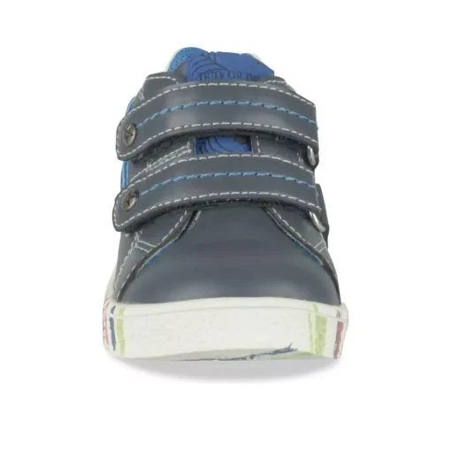 Baskets Montante MARINE Garçon Motif Rayures Scratch