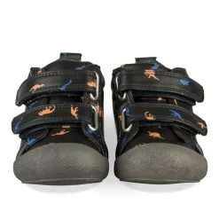 Baskets Montante MARINE Garçon Motif Dinosaure Scratch