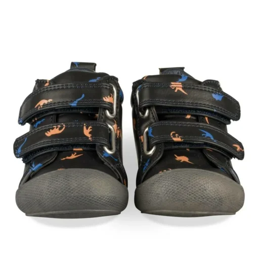 Baskets Montante MARINE Garçon Motif Dinosaure Scratch