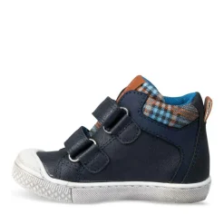 Baskets Montante MARINE Garçon Motif Uni Scratch