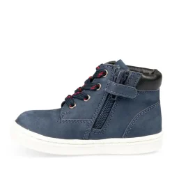 Baskets Montante MARINE Garçon CUIR Motif Uni Fermeture éclair