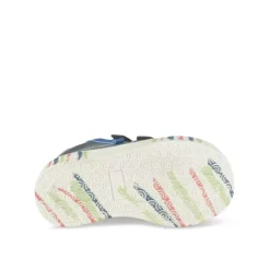 Baskets Montante MARINE Garçon Motif Rayures Scratch