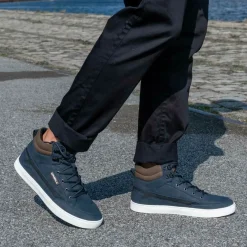 Baskets Montante MARINE Homme Motif Uni Lacets