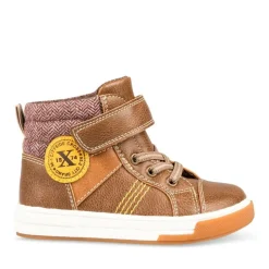 Baskets Montante MARRON Garçon Motif Uni Scratch