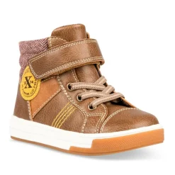Baskets Montante MARRON Garçon Motif Uni Scratch