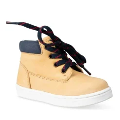 Baskets Montante MARRON Garçon CUIR Motif Uni Fermeture éclair