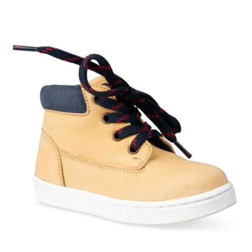 Baskets Montante MARRON Garçon CUIR Motif Uni Fermeture éclair
