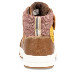 Baskets Montante MARRON Garçon Motif Uni Scratch