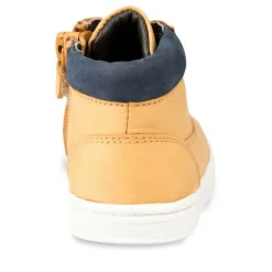 Baskets Montante MARRON Garçon CUIR Motif Uni Fermeture éclair
