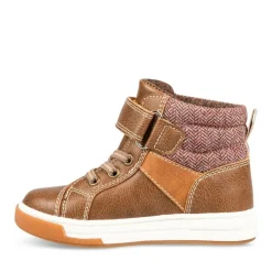 Baskets Montante MARRON Garçon Motif Uni Scratch