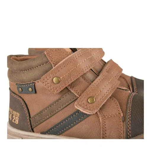 Baskets Montante MARRON Garçon Motif Uni Scratch