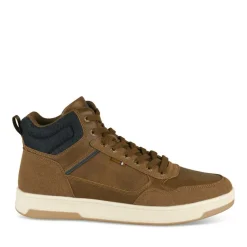 Baskets Montante MARRON Homme Motif Uni Lacets