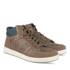 Baskets Montante MARRON Homme Motif Uni Lacets