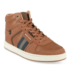 Baskets Montante MARRON Homme Motif Uni Lacets