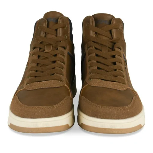 Baskets Montante MARRON Homme Motif Uni Lacets