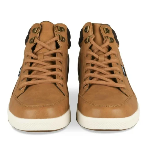 Baskets Montante MARRON Homme Motif Uni Lacets
