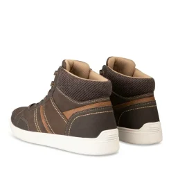 Baskets Montante MARRON Homme Motif Uni Lacets