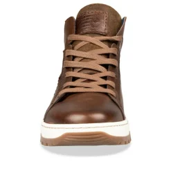 Baskets Montante MARRON Homme CUIR Motif Uni Lacets