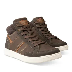Baskets Montante MARRON Homme Motif Uni Lacets