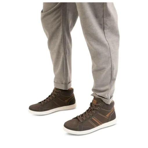 Baskets Montante MARRON Homme Motif Uni Lacets