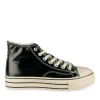 Baskets Montante NOIR Femme Motif Uni Lacets