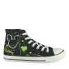 Baskets Montante NOIR Femme Motif Uni A Enfiler