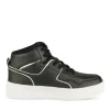 Baskets Montante NOIR Femme Motif Uni Lacets