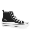 Baskets Montante NOIR Femme Motif Uni Lacets