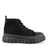 Baskets Montante NOIR Femme Motif Uni Lacets