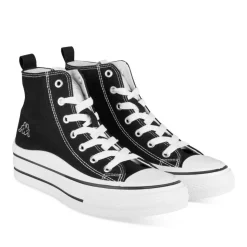 Baskets Montante NOIR Femme Motif Uni Lacets