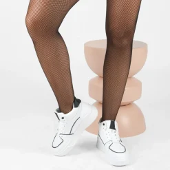 Baskets Montante NOIR Femme Motif Uni Lacets