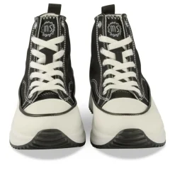 Baskets Montante NOIR Femme Motif Uni Lacets