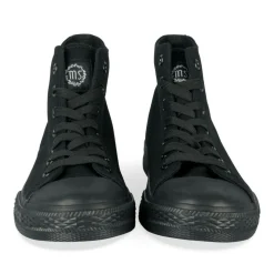 Baskets Montante NOIR Femme Motif Uni Lacets