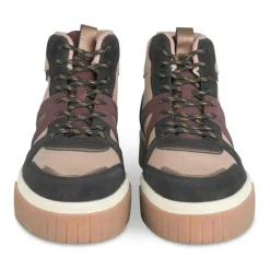 Baskets Montante NOIR Femme Motif Uni Lacets