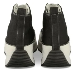 Baskets Montante NOIR Femme Motif Uni Lacets