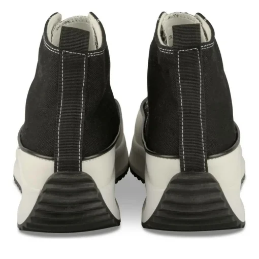 Baskets Montante NOIR Femme Motif Uni Lacets
