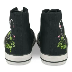 Baskets Montante NOIR Femme Motif Uni A Enfiler