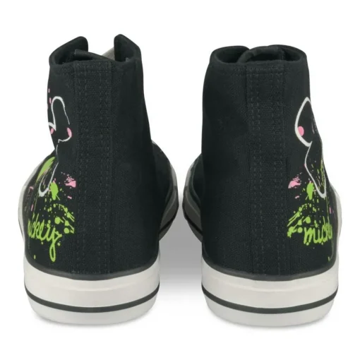 Baskets Montante NOIR Femme Motif Uni A Enfiler