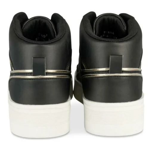 Baskets Montante NOIR Femme Motif Uni Lacets