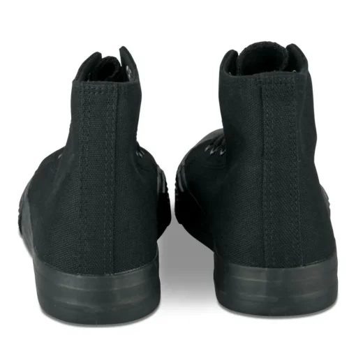 Baskets Montante NOIR Femme Motif Uni Lacets